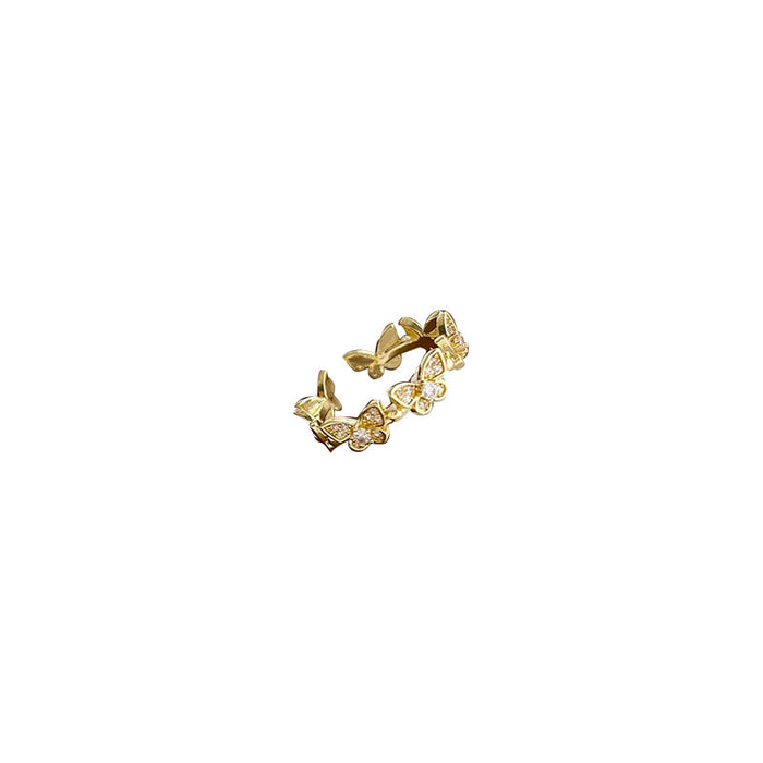 Wholesale Set of butterfly rings designed with cold style, high-end fashion and personalized plain ring index finger