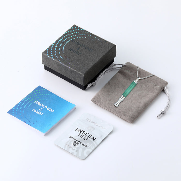 Wholesale Necklace Natural Stone Round Tube Meditation Stress Relieving Jewelry Titanium Steel