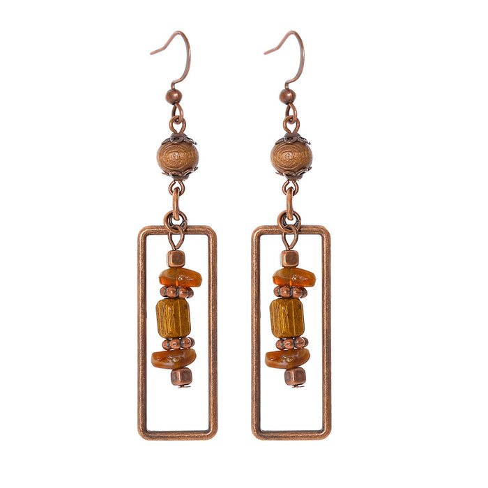 Wholesale Bohemian Tassel Geometric Earrings - Retro Ethnic Style Fashion Accessory MOQ≥2