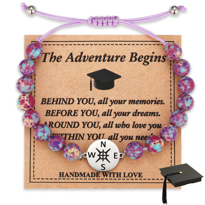 Wholesale Bracelet Stainless Steel Compass Pink Zebra Rope Weaving Bracelet Compass Bracelet