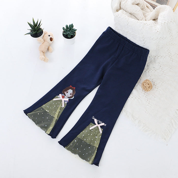 Wholesale Cotton Princess Cartoon Print Flare Pants JDC-BC-ShengY001