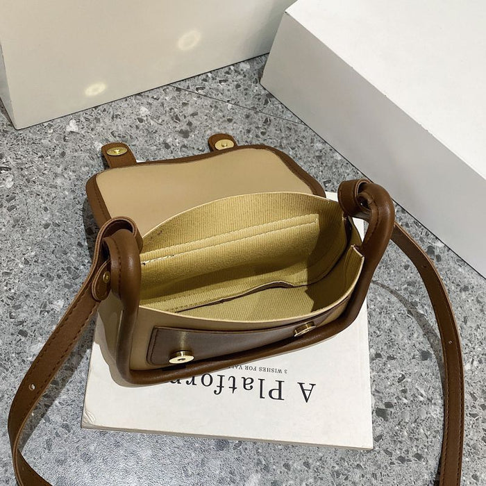 Wholesale Color blocking minimalist bag with fashionable and retro texture, niche single shoulder bag