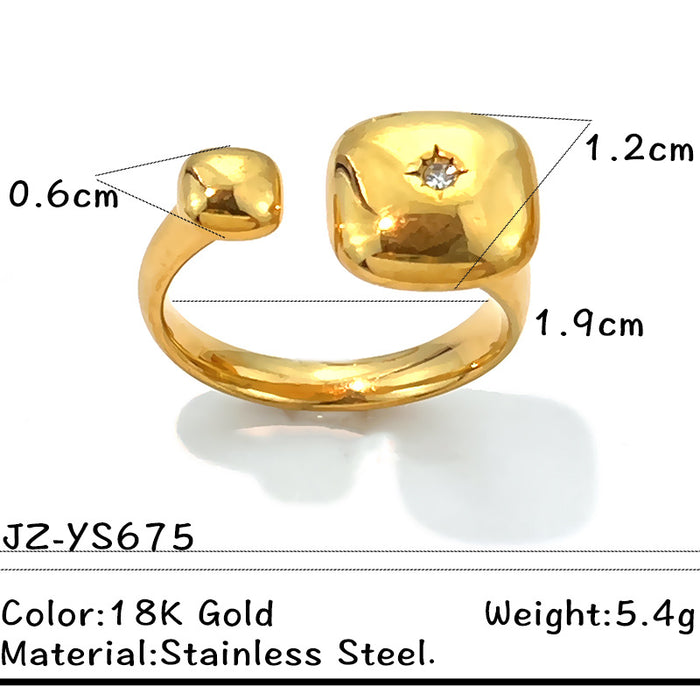 Wholesale Stainless Steel  Colorful Cubic Zirconia Adjustable Ring