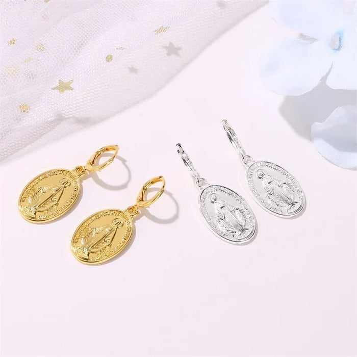 Wholesale Cross earrings, ear hooks, alloy earrings, trendy retro metal ear buckles