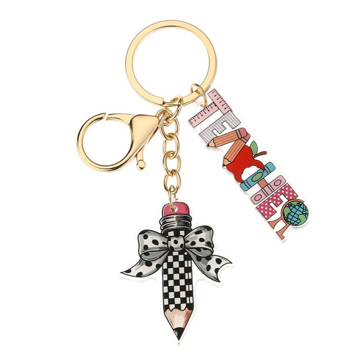 Wholesale Bow Pencil Letter Strip Keychain