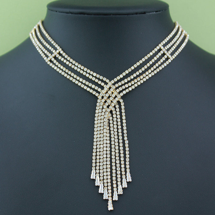 Wholesale Multi-layer Tassel Rhinestone Zircon Clavicle Necklace Personalized Fashion Necklace