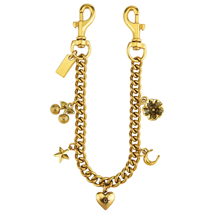 Wholesale Cherry Fruit Pattern Bag Chain Charm Gilt Gold Metal Fashion Decorative Accessory For Bags