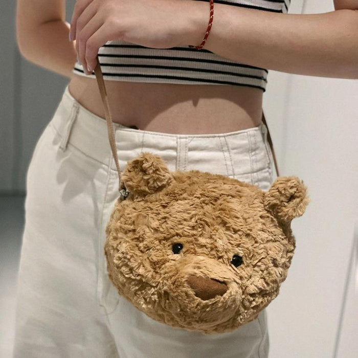 Wholesale cartoon plush doll bear backpack women's messenger bag