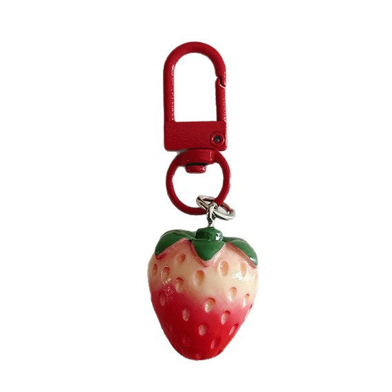 Wholesale Stylish Resin Strawberry Charm Keychain Cute Bag Accessory Gift