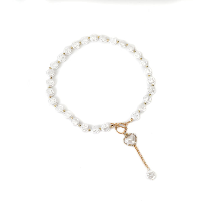 Wholesale Jewelry Simple Baroque Imitation Pearl Necklace Necklace Heart