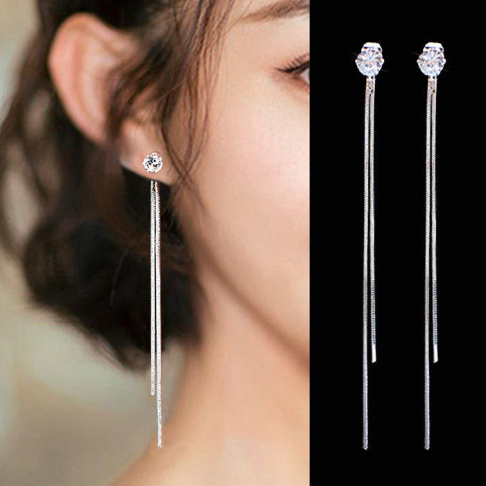Wholesale Personalized Niche Earrings Fashionable Simple Long Tassel Earrings for Women