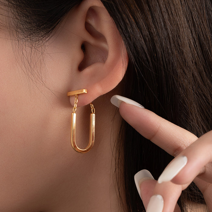 Wholesale Simple and versatile commuting earrings, daily versatile geometric design silver needle earrings