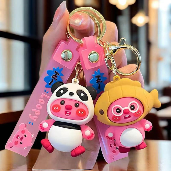 Wholesale Ruby Keychain Pendant Little Beaver Doll Bag Pendant Creative Key Chain Doll Machine Gift