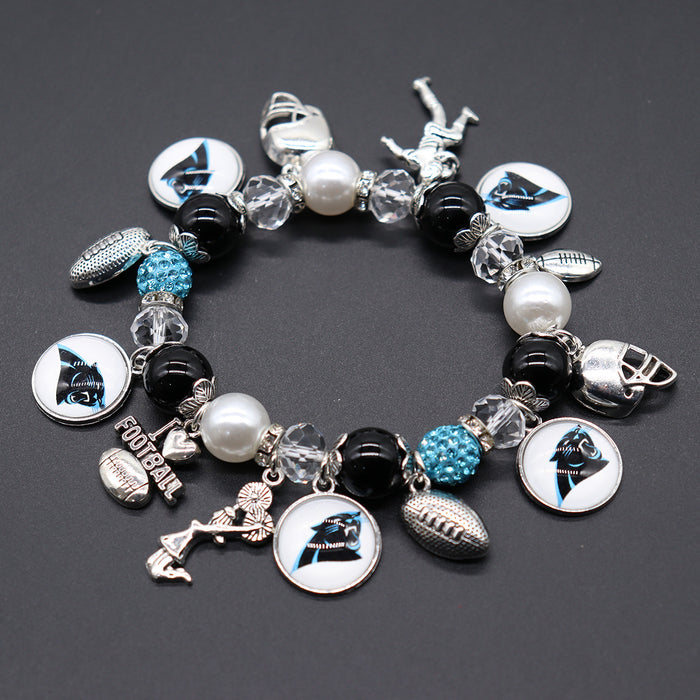 Wholesale Soccer Team Stretch Beaded Bracelet Unisex Steelers Saints