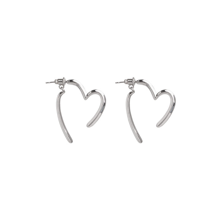 Wholesale Love earrings, simple pure silver earrings, niche design, versatile ear accessories