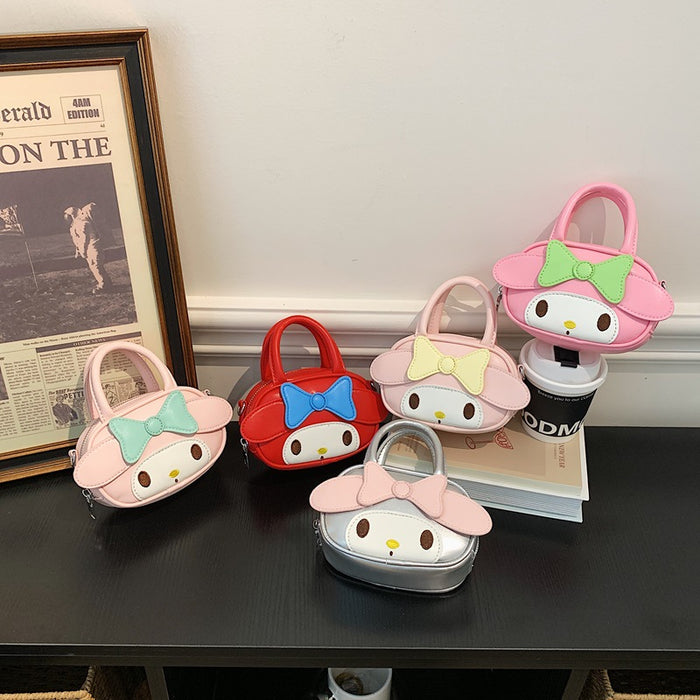 Wholesale Cartoon Bowknot Girls Handbag with Anime Pattern Cute PU Leather Crossbody Bag