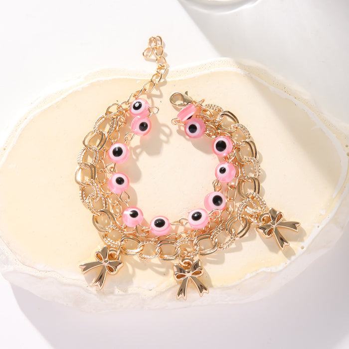 Wholesale Multi-layer Eye Bow Pendant Metal Bracelet JDC-BT-ShiY009