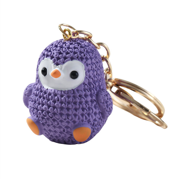 Wholesale Cartoon Resin Penguin Keychain JDC-KC-RongRui010