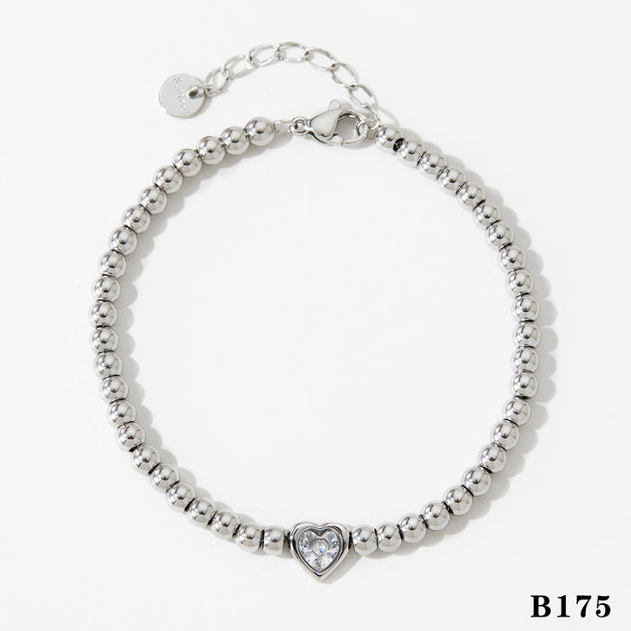 Wholesale Women S Stainless Steel Gold Love Bead Stacking Bracelet Set Tennis Chain Fashion Jewelry Accessory