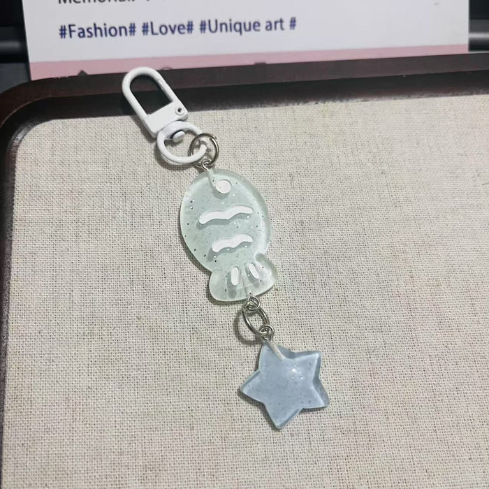 Wholesale Trendy Colorful Tropical Fish Keychain Pendant Stylish Girl Gift Plastic Resin Bag Charm Boutique Resale Accessory