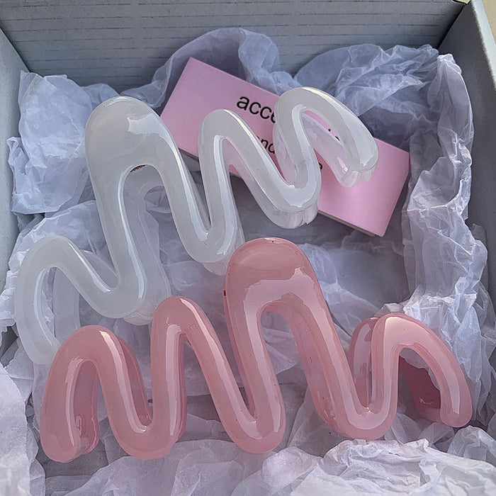 Wholesale Small niche design wave grip clip, back of head hair grip, disc hair clip, shark