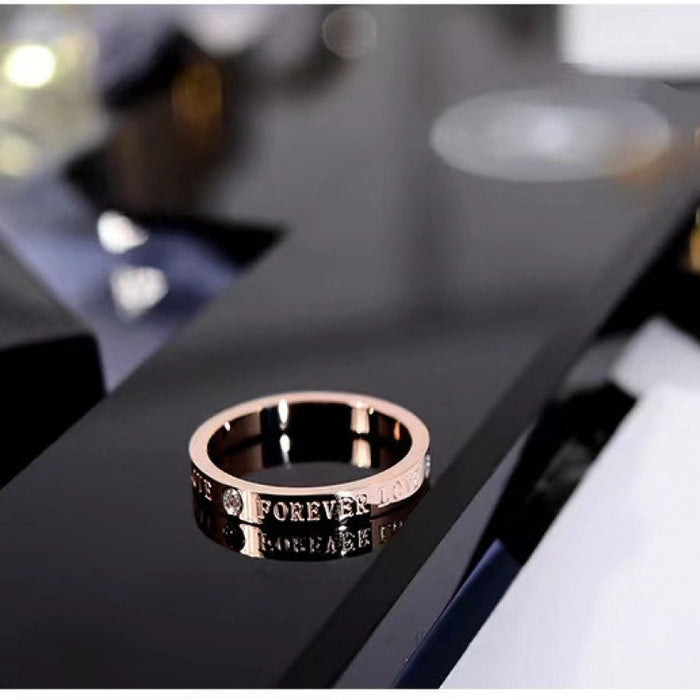 Wholesale English letter ring with diamond inlay