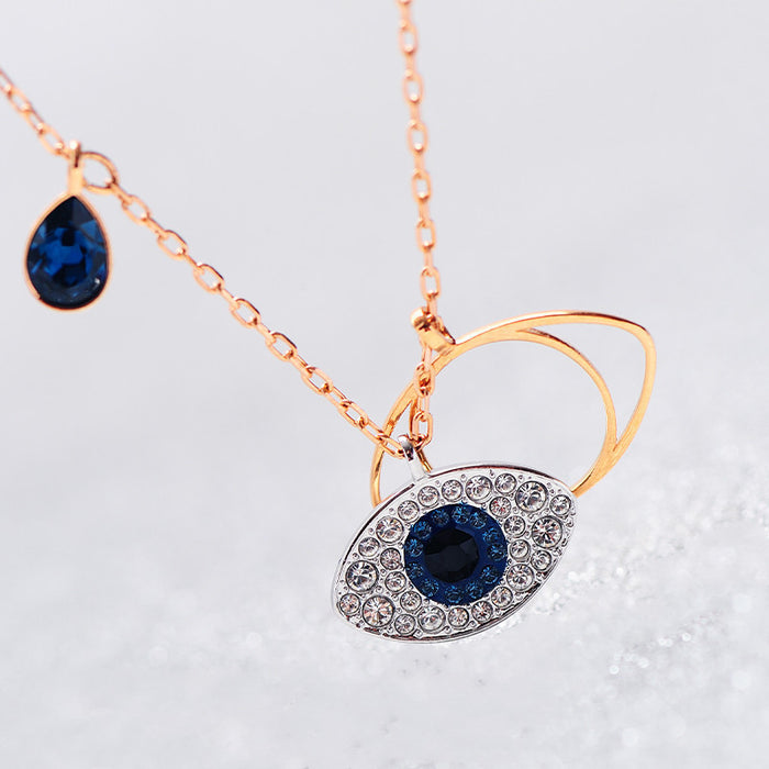 Wholesale Devil's Eye necklace, crystal collarbone chain