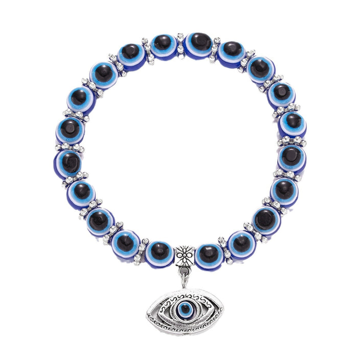 Wholesale Men's Devil's Eye Bracelet Butterfly Elephant Animal Pendant Resin Blue Eye Beads Palm Bracelet