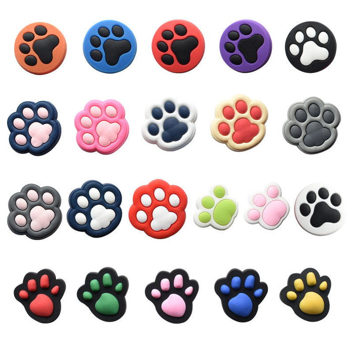 Wholesale 100 PCS PVC Cartoon Paw Print DIY Shoe Buckle JDC-SC-RYY008