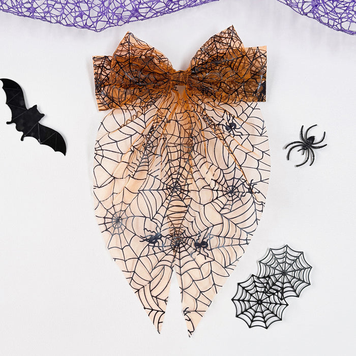 Wholesale  Tulle Bow Hair Clips Black Gold  Web Pumpkin Spring Clip Party Hair Accessory