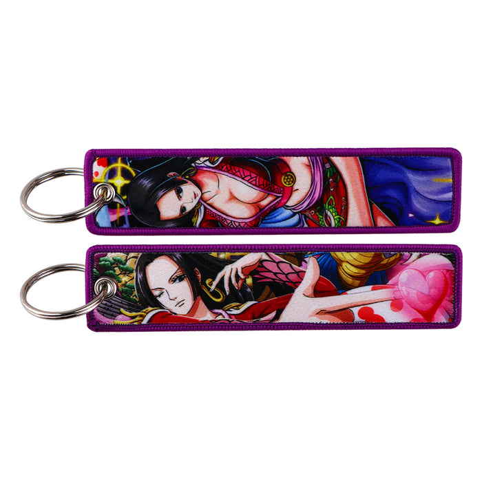 Wholesale Woven Label Keychain Cartoon Keychain Bag Pendant Woven Fabric Chain