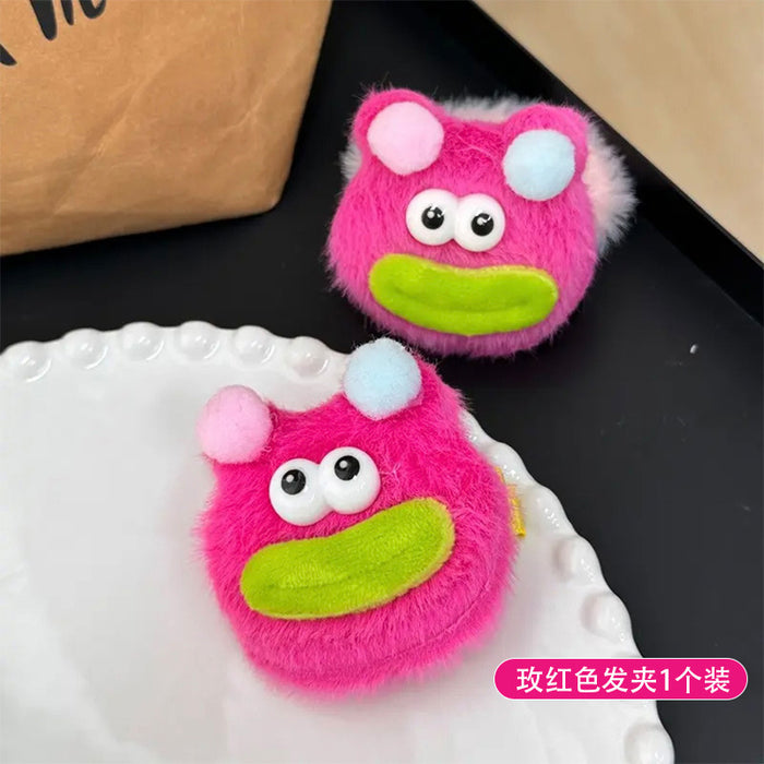 Wholesale Cartoon Cute Little Monster Plush Hair Clips Hair Scrunchies JDC-HC-Yika005