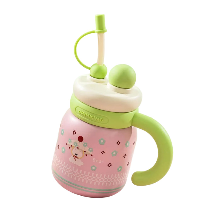 Wholesale Cute,  large-capacity stainless steel straw thermos cup