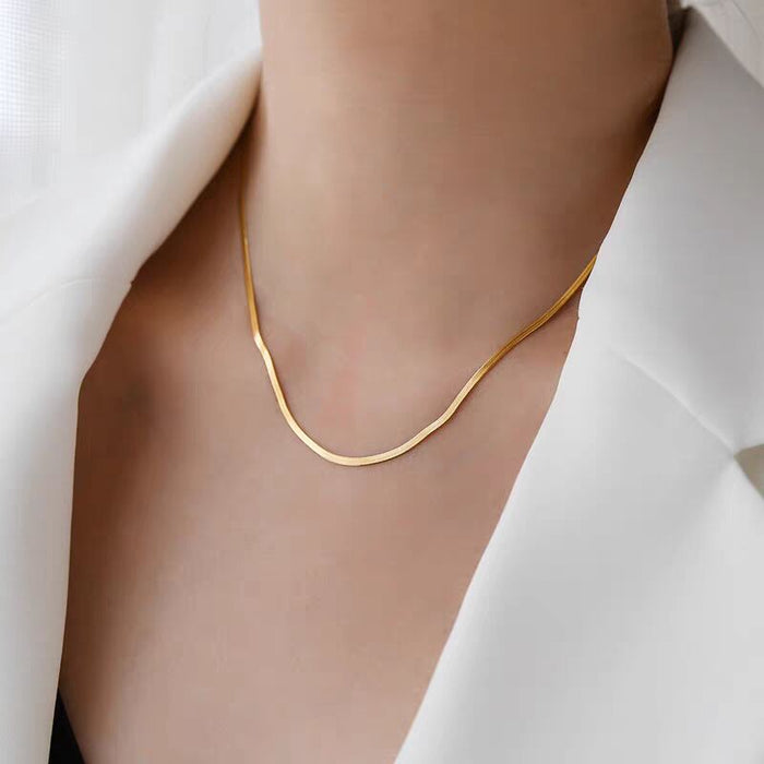 Wholesale Plain chain wearable pendant necklace strip rose gold chain titanium steel bare chain