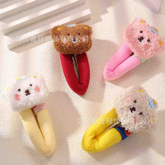 Wholesale New cartoon dog sponge hair clip with side bangs and plush toy large clip wholesale