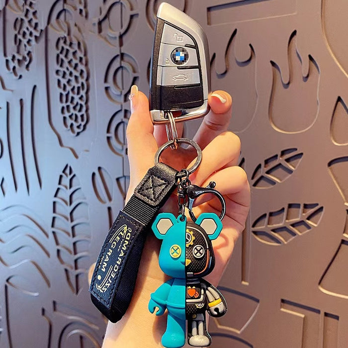 Wholesale Silicone Creative Semi-Anatomy Mechanical Bear Keychain