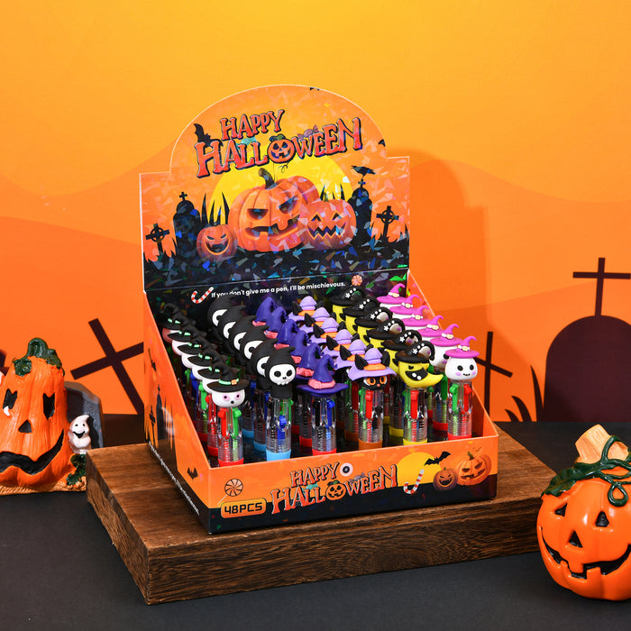 Wholesale 36pcs  four-color ballpoint pen mini cute cartoon series color pen student stationery gift pen