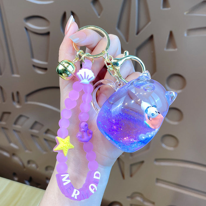 Wholesale Oil in keychain, drift bottle, cute pendant bag