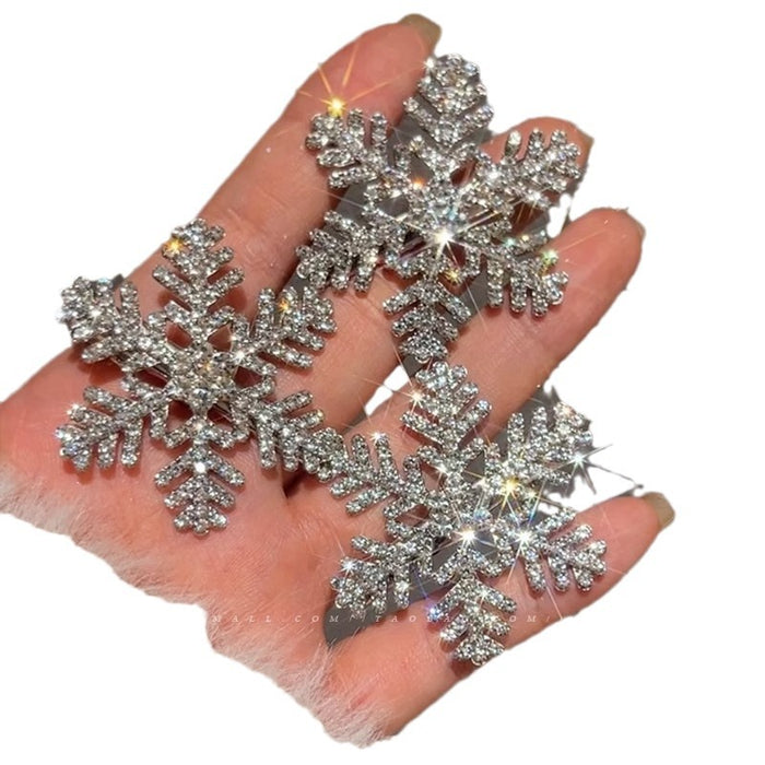 Wholesale Flash diamond snowflake hairpin side clip duckbill clip