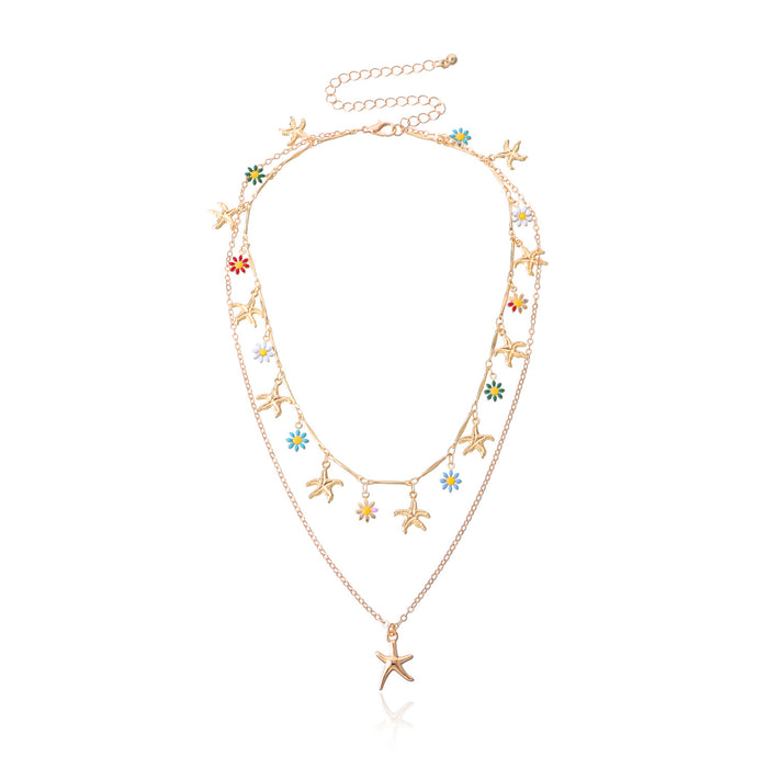 Wholesale Alloy Starfish Pendant Necklace