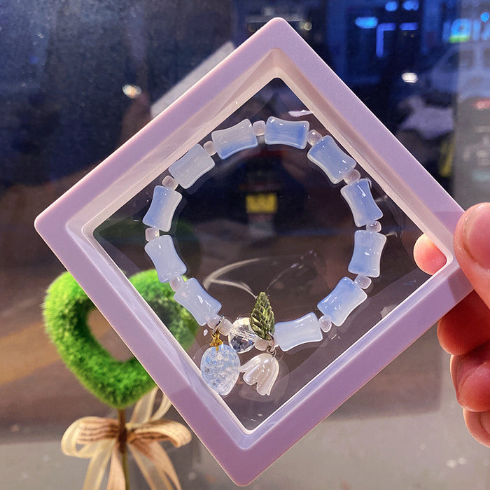 Wholesale Chic Flower Strawberry Bamboo Bracelet - Glass Colored Glaze Jewelry MOQ≥2