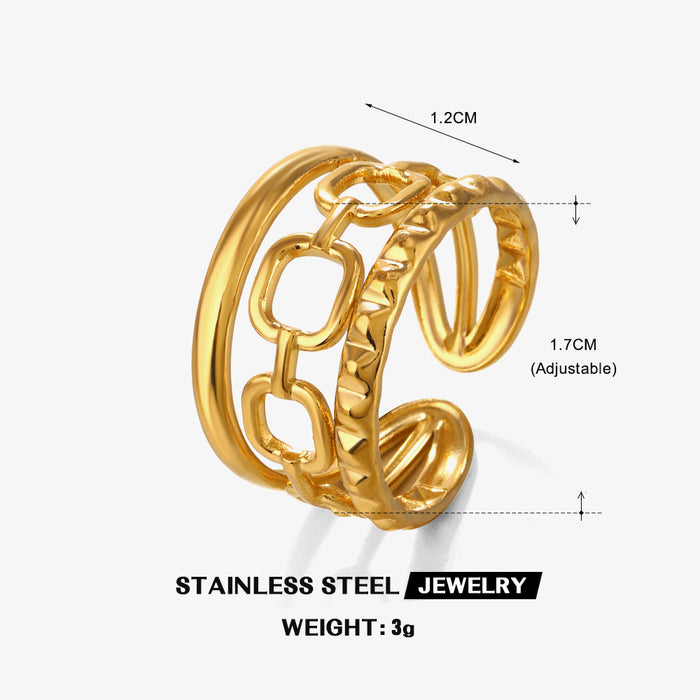 Wholesale ladies Stainless steel Rings Adjustable Gold Plated Rings