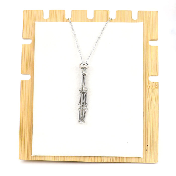 Wholesale DIY Adjustable Stainless Steel Metal Bamboo Mesh Bag Necklace Weaving Pendant N699 JDC-PT-HXu001