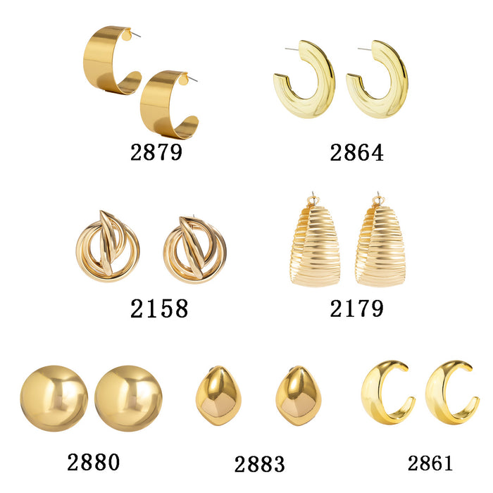 Wholesale Exaggerated punk metal earrings, personalized niche earrings, fashionable earring accessories