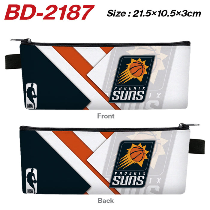 Wholesale Stylish PU Leather Zipper Pencil Pouch Cartoon Sports Team Stationery Organizer For Students Gift