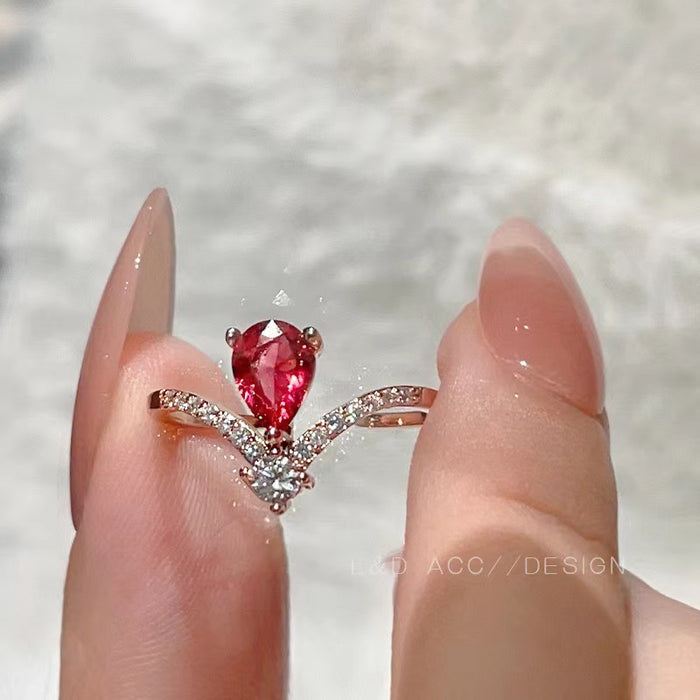 Wholesale Vintage exquisite micro inlaid zircon ring with a versatile temperament, layered ring, index finger ring
