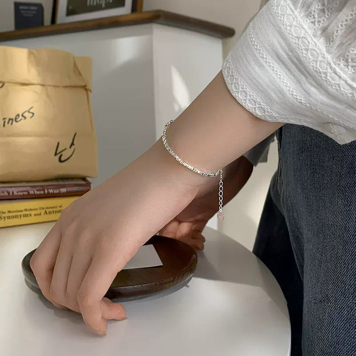 Wholesale Silver and pure silver bracelet for women, with a niche design that exudes a sense of luxury, light luxury, and geometric accessories