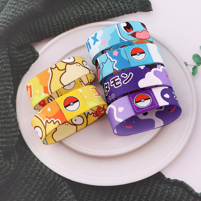 Wholesale 10pcs Sports Elastic Wristband Washable Cartoon Anime Slap Bracelet