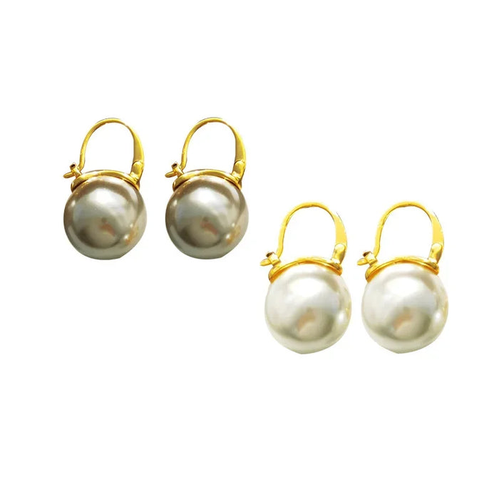 Wholesale Copper plated genuine gold retro temperament pearl earrings elegant lady earrings simple and fashionable earrings