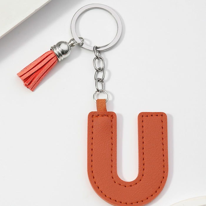 Wholesale PU Leather 26 English Letters Keychain JDC-KC-RongRui063